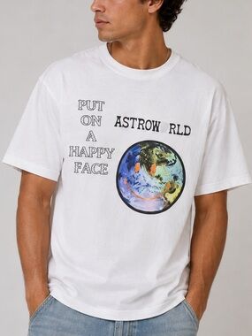 Travis Scott Astroworld Happy Face Tee Size Medium